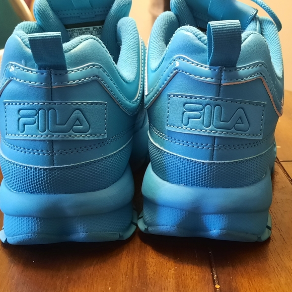 FILA: DISRUPTOR II TURQUIOSE CHUNKY SNEAKERS - Picture 3 of 4